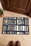 Black Cream African-Style striped pattern doormat, 40x60 cm, with Non-Slip Sole, Decorative - 4