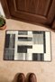 Cream and Black Grunge-Style Striped Patterned Block Doormat, 40x60 cm, with Non-Slip Sole, Decorative - 4