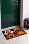 Orange and Black Leopard-Print Doormat, 40x60 cm, with Non-Slip Sole, Decorative - 3