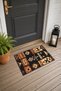 Black and Beige African Checked Doormat, 40x60 cm, with Non-Slip Sole, Decorative