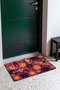 Burgundy and Orange Door Mat with Dense Floral Print, 40x60 cm, Non-Slip Sole, Decorative - 3
