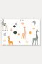 White Pastel Giraffe-Patterned Doormat, 40x60 cm, with Non-Slip Sole, Decorative - 5