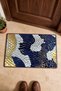 Navy Blue Door Mat with Gold Snake Skin Pattern, 40x60 cm, Non-Slip Sole, Decorative - 4