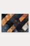 Black and Copper Cross-Striped Geometric Patterned Door Mat, 40x60 cm, with Non-Slip Sole, Decorative - 5