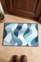 Steel Blue Vertical Wave Pattern Doormat, 40x60 cm, Non-Slip Sole, Decorative - 4