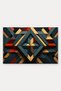 Red and Blue Geometric Patterned 927 Doormat, 40x60 cm, Non-Slip Sole, Decorative - 5