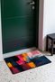 Navy Blue and Pink Block-Patterned Doormat, 40x60 cm, with Non-Slip Sole, Decorative - 3