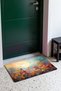 Orange and Purple Flower Field Floral Print Doormat, 40x60 cm, with Non-Slip Sole, Decorative - 3