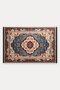 Blue and Red Flowers Turkish Rug Pattern 273 Doormat 40x60 cm with Non-Slip Sole - 5
