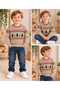 Boys' & Kids' Pine Tree-Patterned Crew Neck Stretch Knit Sweater - 5