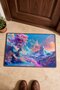 Pink and Blue Landscape-Patterned Doormat, 40x60 cm, with Non-Slip Sole, Decorative - 4
