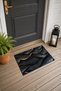 Black and Bronze Dragon Scale Patterned Doormat, 40x60 cm, with Non-Slip Sole, Decorative