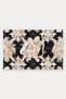 Black Cream Pearl Shell Rosette-Patterned Doormat, 40x60 cm, with Non-Slip Sole, Decorative - 5