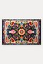 Navy Blue Background with Sunflower Embroidery, Turkish Rug-Style Doormat, 40x60 cm, Non-Slip Sole - 5