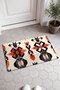 Cream-Red Ikat Diamond Patterned Doormat, 40x60 cm, with Non-Slip Sole, Decorative - 2