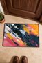 Black and Yellow Abstract Patterned Doormat, 40x60 cm, with Non-Slip Sole, Decorative - 4