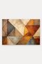 Brown and Gold Geometric Patterned Doormat, 40x60 cm, with Non-Slip Sole, Decorative - 5