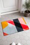 Pink and Black Diagonal Stripe Geometric Patterned Door Mat, 40x60 cm, Non-Slip Sole, Decorative - 2