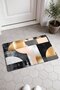 Black Gold Powder Geometric Patterned Doormat, 40x60 cm, with Non-Slip Sole, Decorative - 2