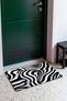 Black and White 3D Zebra Wave Pattern Doormat, 40x60 cm, Non-Slip Sole, Decorative - 3