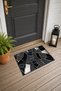 Anthracite Broken Stone Mosaic-Patterned Doormat, 40x60 cm, with Non-Slip Sole, Decorative