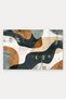 Green and Brown Wavy-Patterned Doormat, 40x60 cm, with Non-Slip Sole, Decorative - 5