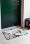 Pastel Pink and Yellow Coral Silhouette-Patterned Doormat, 40x60 cm, with Non-Slip Sole, Decorative - 3