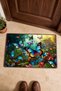 Blue Butterflies Spring-Patterned Doormat, 40x60 cm, Non-Slip Sole, Decorative - 4