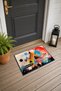 Colorful Geometric Waves Pattern 956 Doormat, 40x60 cm, Non-Slip Sole, Decorative