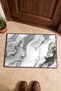 Gray and White Marble Patterned Doormat, 40x60 cm, with Non-Slip Sole, Decorative - 4