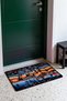 Blue and Orange Abstract Patterned Doormat, 40x60 cm, with Non-Slip Sole, Decorative - 2