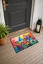 Colorful Butterflies Garden Pattern 672 Doormat, 40x60 cm, Non-Slip Sole, Decorative