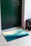 Turquoise Cream Wavy Brush-Patterned Doormat, 40x60 cm, with Non-Slip Sole, Decorative - 3