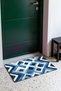 Navy Blue and White Shibori Checked Doormat, 40x60 cm, with Non-Slip Sole, Decorative - 3