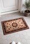 Red and Black Flowers Turkish Rug-Floral Print Doormat, 40x60 cm, with Non-Slip Sole - 4