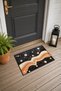 Black and Orange Wavy Pattern 951 Doormat, 40x60 cm, Non-Slip Sole, Decorative - 3