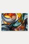 Orange and Blue Wavy Pattern 867 Doormat, 40x60 cm, Non-Slip Sole, Decorative - 5