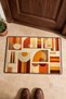 Brown and Orange Abstract Patterned Doormat, 40x60 cm, with Non-Slip Sole, Decorative - 4