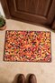 Orange and Red Polka Dot Mosaic-Patterned Doormat, 40x60 cm, with Non-Slip Sole, Decorative - 4