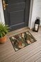 Khaki Copper-Tone Braided Wave-Patterned Doormat, 40x60 cm, with Non-Slip Sole, Decorative