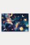 Navy Blue with Gold Crescent Galaxy-Patterned Doormat, 40x60 cm, with Non-Slip Sole, Decorative - 5