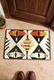 Cream-Orange Navajo Diamond-Patterned Doormat, 40x60 cm, with Non-Slip Sole, Decorative - 4