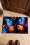 Blue and Orange Butterfly-Patterned 661 Doormat, 40x60 cm, with Non-Slip Sole, Decorative - 4
