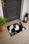 Black and White Marble Patterned Doormat, 40x60 cm, with Non-Slip Sole, Decorative