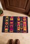 Pink and Navy Blue Aztec Stripe Pattern Doormat, 40x60 cm, with Non-Slip Sole, Decorative - 4