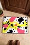 Yellow and Pink Pop Cow-Print Doormat, 40x60 cm, with Non-Slip Sole, Decorative - 4