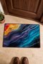 Blue and Orange Fluid-Patterned 847 Doormat, 40x60 cm, with Non-Slip Sole, Decorative - 4