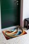 Brown and Blue Wavy Pattern 954 Doormat, 40x60 cm, Non-Slip Sole, Decorative - 3