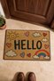"Hello" Printed 036 Doormat, 40x60 cm, Non-Slip Sole, Decorative - 4