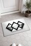Black and White Geometric Patterned 287 Doormat, 40x60 cm, Non-Slip Sole, Decorative - 2